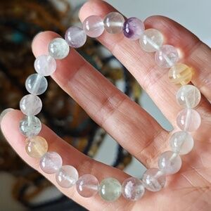 184 Natural color fluorite bracelet 8mm